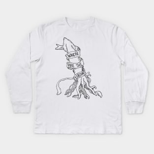 You're Wrong About - where are all the lesbians giant squid, no colour Kids Long Sleeve T-Shirt